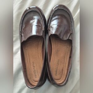 Comfort Plus By Prediction - Size: 10W - Color: Brown- Patent Leather Loafers